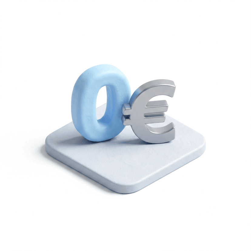 Zero cost illustration with Euro symbol